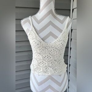 American Eagle Outfitters Y2K Women's Crochet Camisole Cropped Top Sz XS